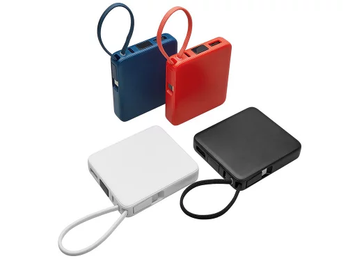 Внешний аккумулятор со встроенным кабелем USB-C Дэнси, 5000 мАч, черный фото 7