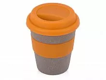 Стакан с силиконовой крышкой Cafe, оранжевый