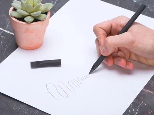 Вечный карандаш из переработанной бумаги Recycled pencil, черный фото 5