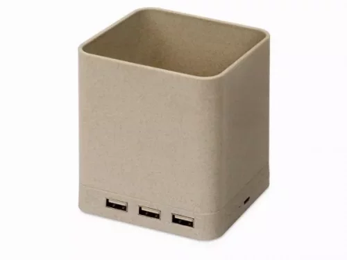 Настольный органайзер Cubic с функциями USB-хаба и беспроводной зарядки фото 4 Настольный органайзер Cubic с функциями USB-хаба и беспроводной зарядки фото 4