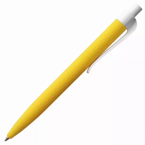 Ручка шариковая Prodir QS01 PMP-P, желтая с белым фото 4