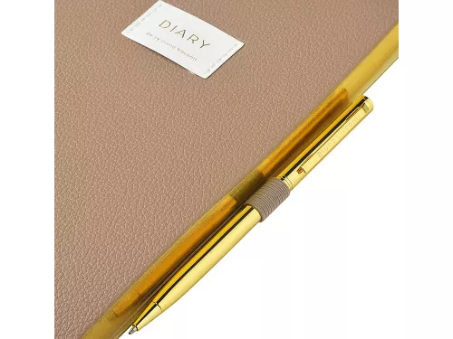 Ежедневник недатированный А5 Total beige с нашивкой, бежевый фото 6