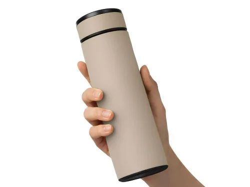 Термос Confident с покрытием soft-touch 420мл, бежевый фото 6