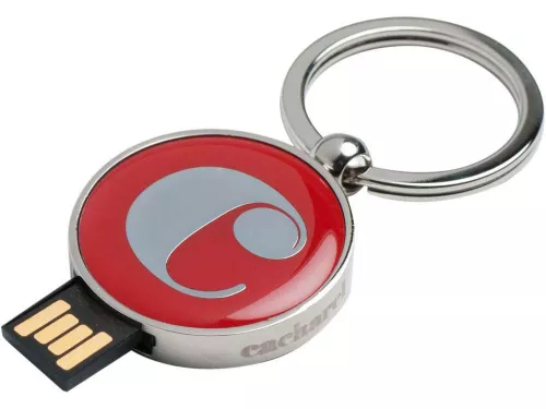 Набор Cacharel: шариковая ручка, брелок с флеш-картой USB 2. на 4 Гб, красный/серебристый фото 2