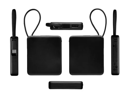 Внешний аккумулятор со встроенным кабелем USB-C Дэнси, 5000 мАч, черный фото 4