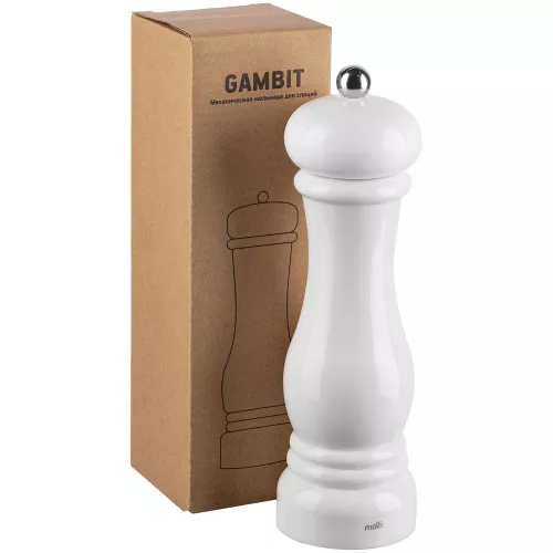 Механическая мельница для специй Gambit, белая фото 4