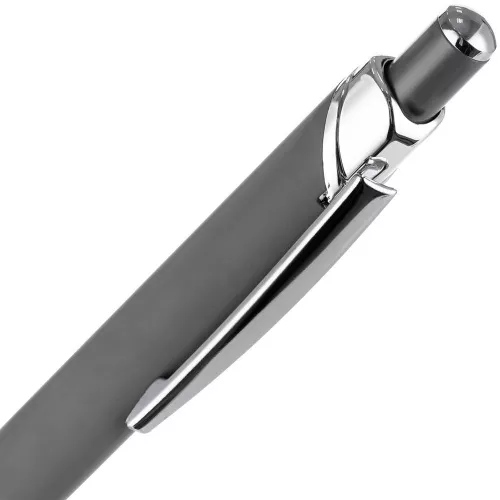Ручка шариковая Chromos Soft Touch, серая фото 4