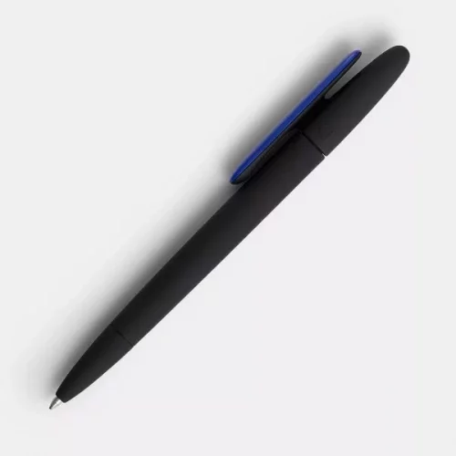 Ручка шариковая Prodir DS5 TRR-P Soft Touch, черная с синим фото 4