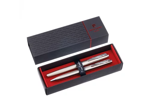 Набор Pierre Cardin PEN&PEN: ручка шариковая + роллер. Цвет - серебристый. Упаковка Е. фото 2