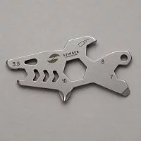 Мини-мультитул карманный Stinger, 60 x 31 мм, 5 функций, акула, нержавеющая сталь, серебристый, в блистере