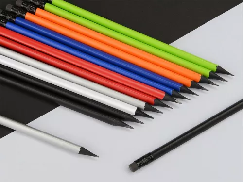 Карандаш чернографитовый трехгранный Blackie 3D, белый фото 2