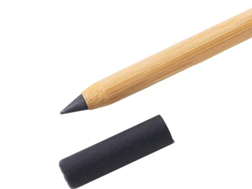 Вечный карандаш и ручка из бамбука Black bamboo, натуральный и черный фото 4