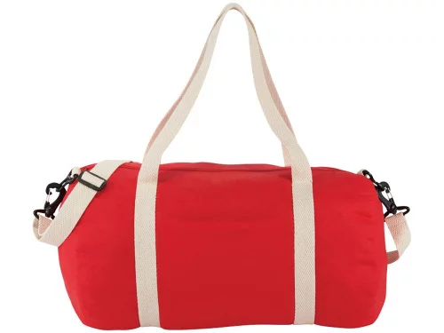Хлопковая сумка Barrel Duffel, красный/бежевый фото 2