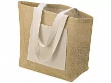 Сумка Jute джутовая с широким дном, натуральный