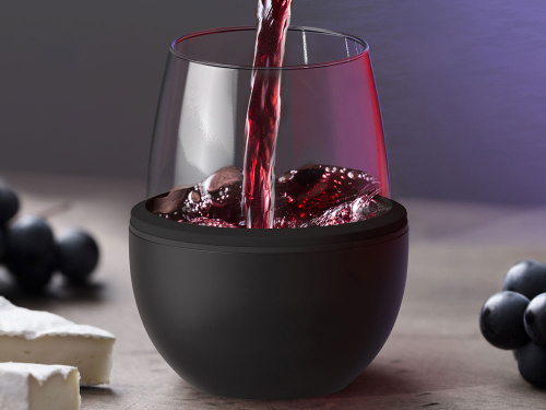 Тумблер для вина WINE KUZIE, черный (P) фото 9