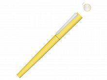 Ручка металлическая роллер Brush R GUM soft-touch с зеркальной гравировкой, желтый