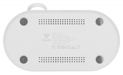 Складная зарядная станция с беспроводной зарядкой Flashport, 15 Вт, белый фото 8 Складная зарядная станция с беспроводной зарядкой Flashport, 15 Вт, белый фото 8