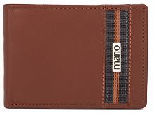 Бумажник Mano Don Leonardo, с RFID защитой, натуральная кожа в коньячном цвете, 12,5 х 2,5 х 9 см