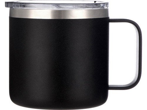 Кружка стальная Alaska с крышкой слайдером, powder coating, черный фото 3