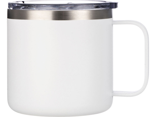 Кружка стальная Alaska с крышкой слайдером, powder coating, белый фото 3