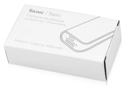 Портативное зарядное устройство (power bank) Basis, 2000 mAh, черный фото 4