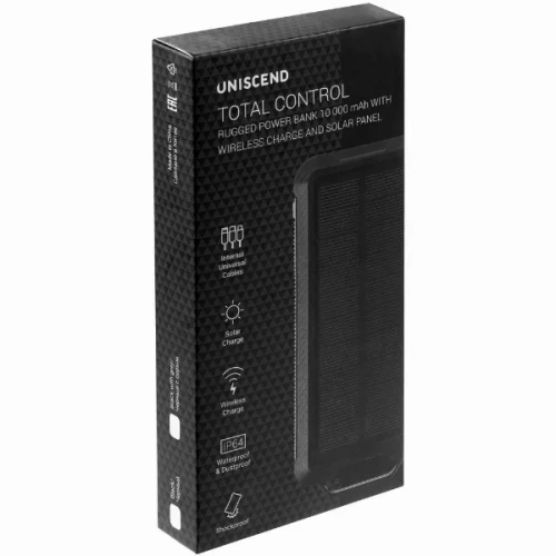 Аккумулятор защищенный Total Control 10000 мАч, черный с серым фото 3