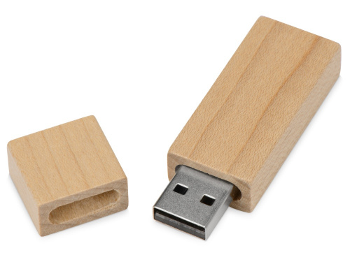 Флеш-карта USB 2.0 16 Gb Woody с магнитным колпачком, натуральный фото 4