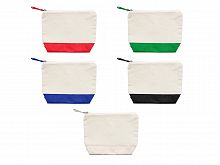 Косметичка DOEL из хлопка плотностью 280 г/м2, бежевый/красный