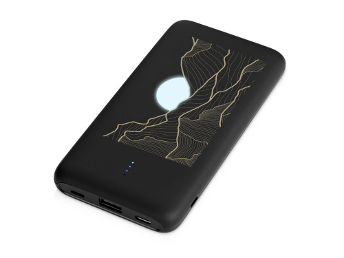 Внешний беспроводной аккумулятор с подсветкой лого Reserve X. 8000 mAh, черный фото 3