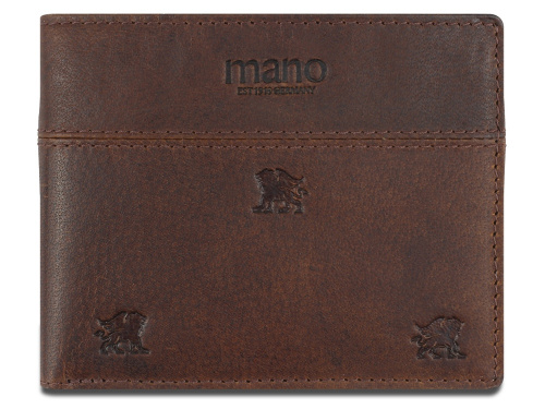 Бумажник Mano Don Leon, натуральная кожа в коричневом цвете, 12 х 9,5 см