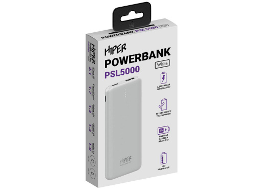 Портативный внешний аккумулятор PSL5000 White (Р) фото 3