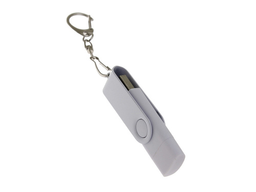 USB-флешка на 16 Гб 2 в 1 поворотный механизм, c дополнительным разъемом Type-C с одноцветным металлическим клипом, белый фото 5