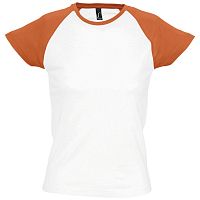 Футболка женская MILKY 150, белая с оранжевым