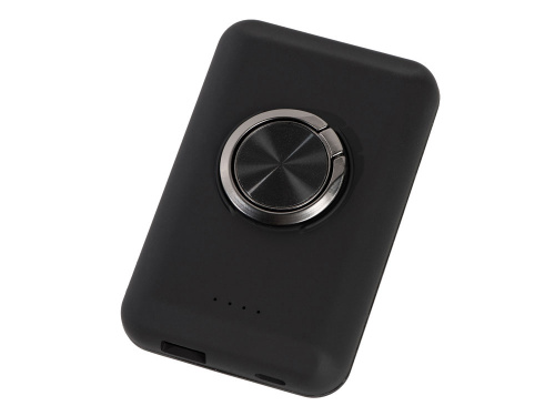 Магнитный беспроводной внешний аккумулятор MagnetIQ, 5000 mah, 10 W, черный (Р) фото 2 Магнитный беспроводной внешний аккумулятор MagnetIQ, 5000 mah, 10 W, черный (Р) фото 2