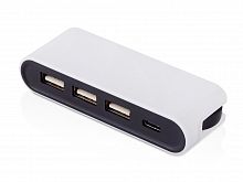 USB-хаб Hubix с коннектором 2-в-1 USB-C и USB-A, 2.0, белый